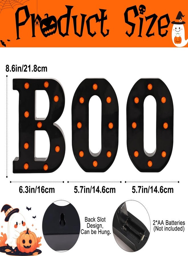 BTPIEL Halloween Decorations - 8.6" Large "BOO" Marquee Light Up Letters Light Up Sign Halloween Decor Indoor for Kitchen Bedroom Fireplace Mantel Party Holiday Display - Image 2